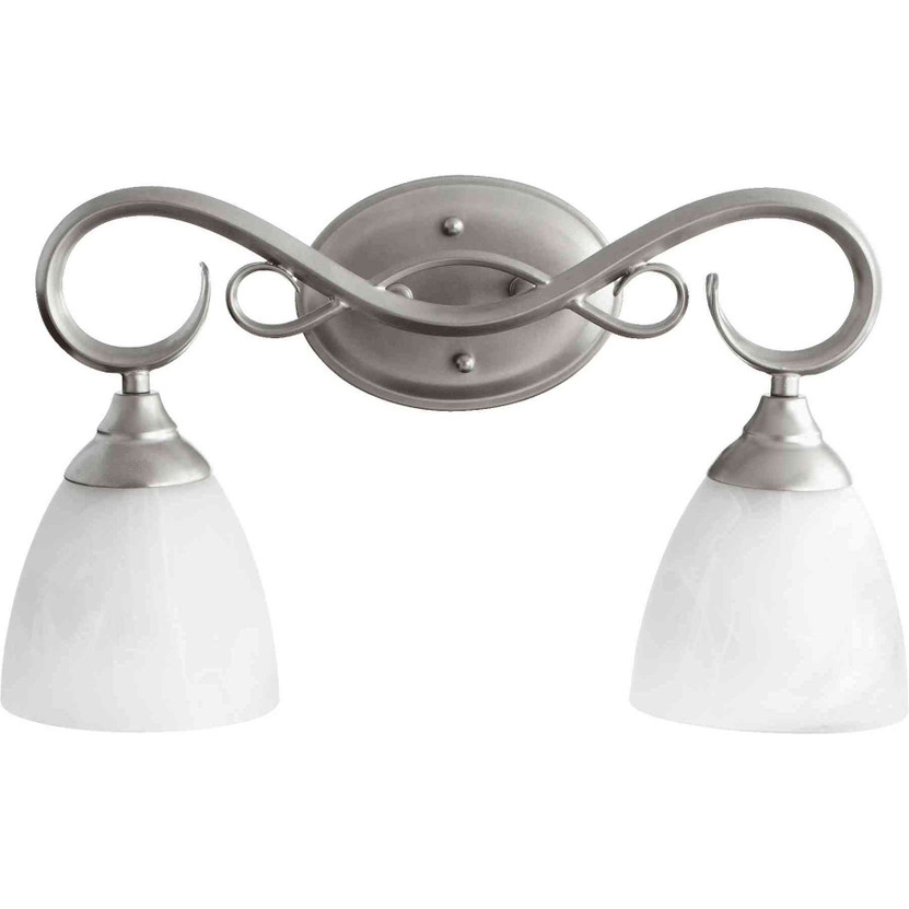 Traditional Powell 2 Light Vanity In Classic Nickel