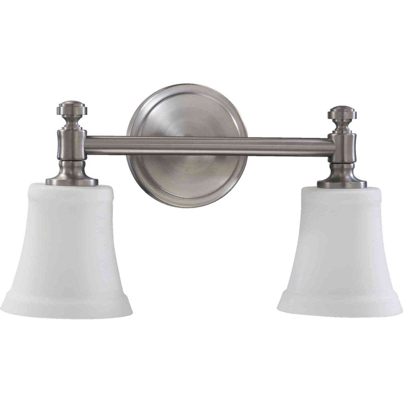 Transitional Rossington 2 Light Vanity In Satin Nickel