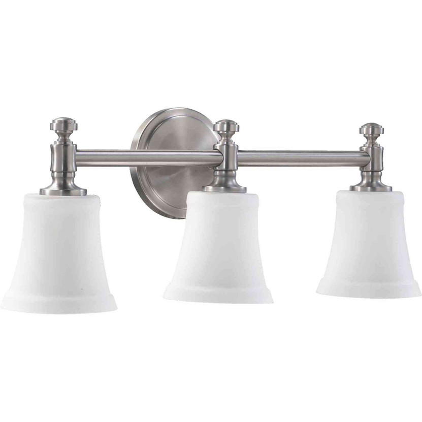 Transitional Rossington 3 Light Vanity In Satin Nickel