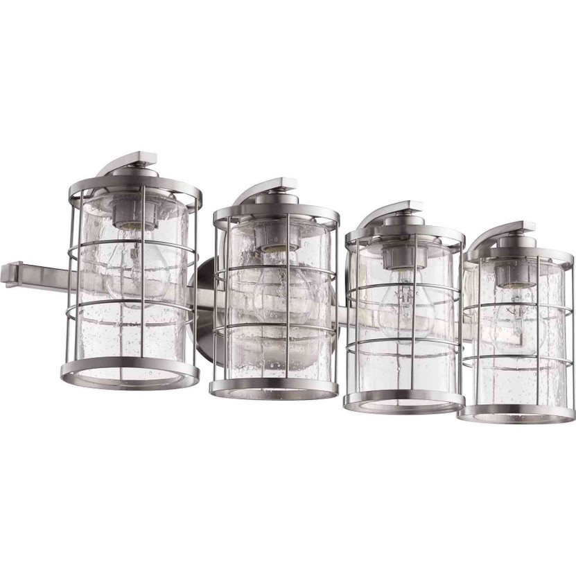 Industrial Ellis 4 Light Vanity In Satin Nickel