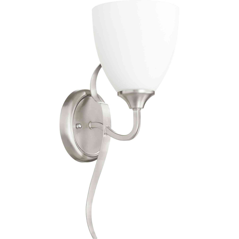 Transitional Jardin 1 Light Wall Mount In Satin Nickel
