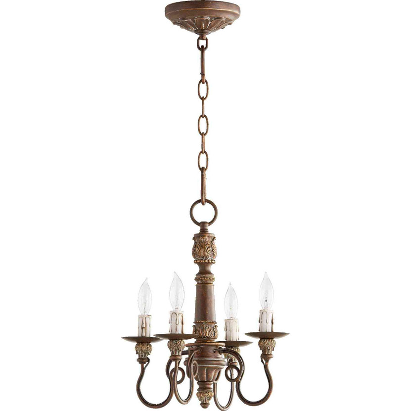 Traditional Salento 13"/4 Light Chandelier In Vintage Copper