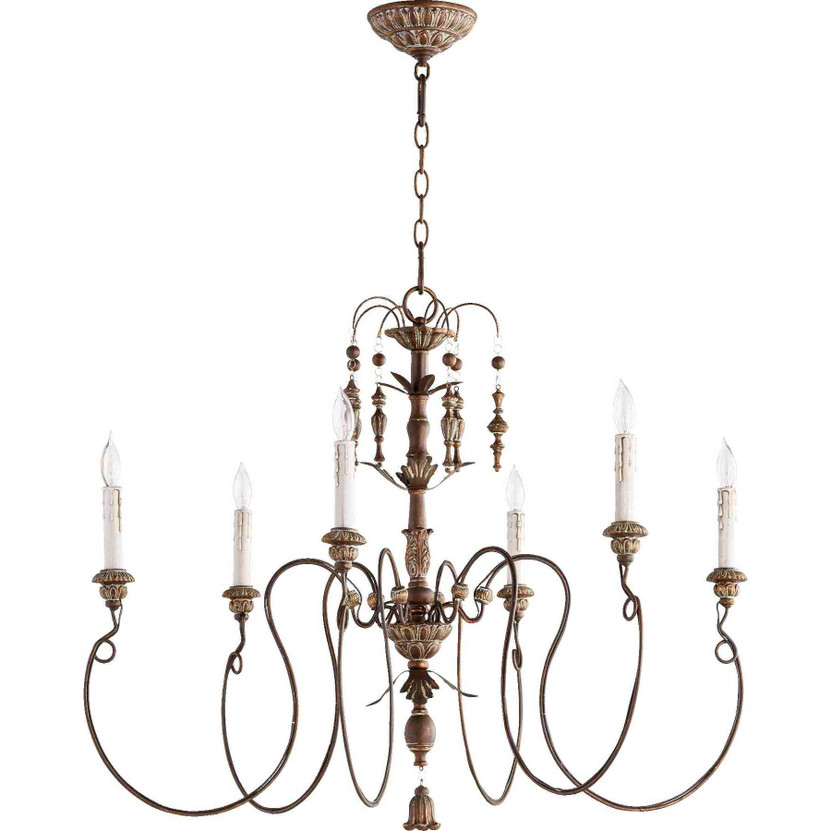 Traditional Salento 32"/6 Light Chandelier In Vintage Copper