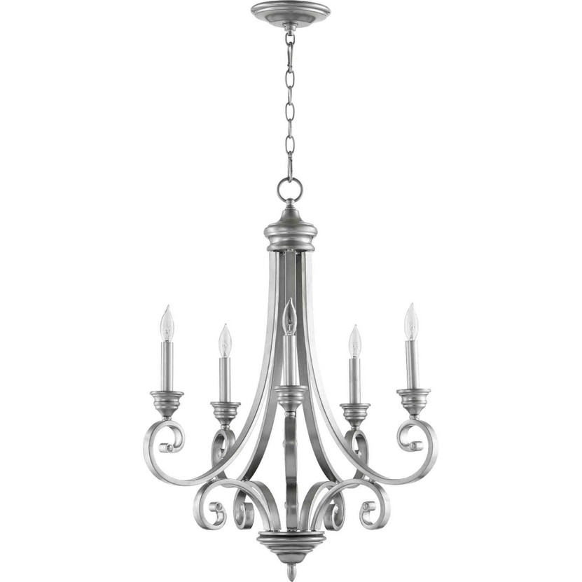 Traditional Bryant 5 Light Chandelier In Classic Nickel