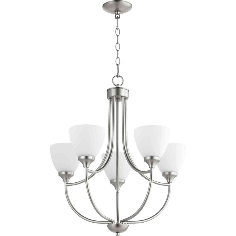 Transitional Enclave 5 Light Chandelier In Satin Nickel