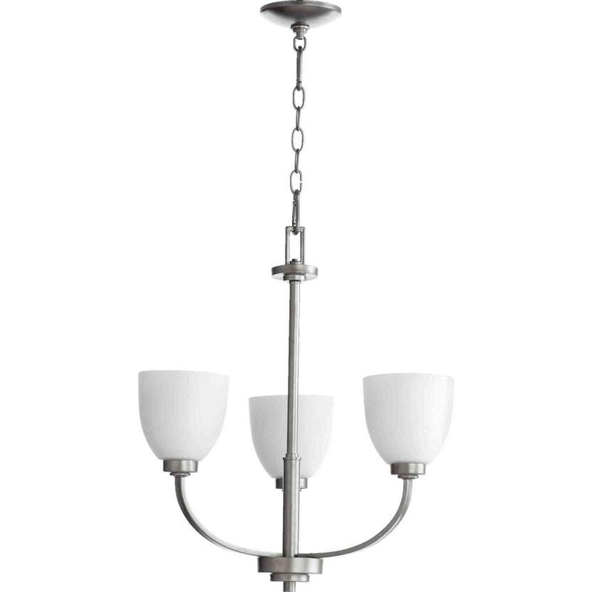 Transitional Reyes 3 Light Chandelier In Classic Nickel