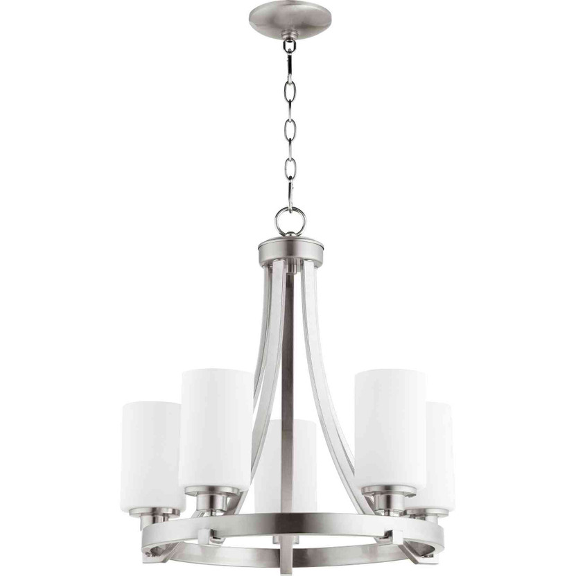 Transitional Lancaster 5 Light Chandelier In Satin Nickel