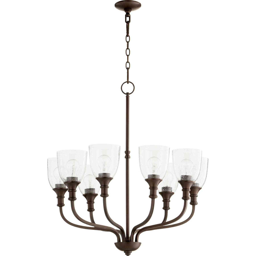 Transitional Richmond Clear Seeded Chandelier In Oiled Bronze And Clear/Seeded