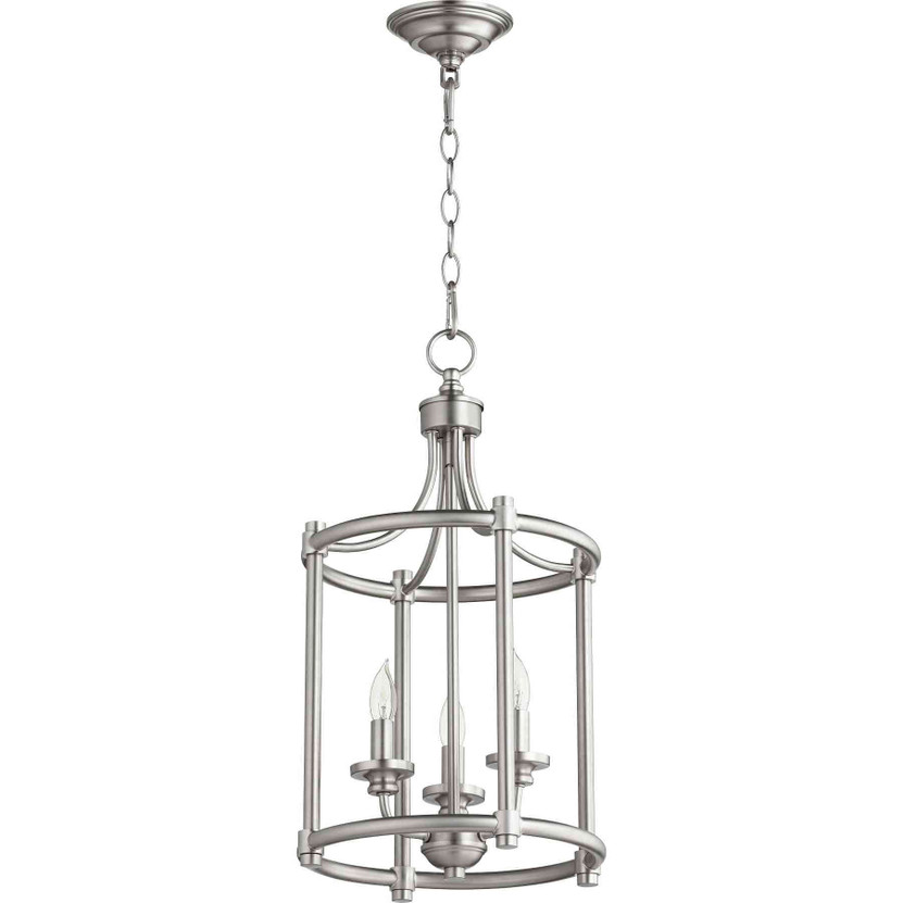 Transitional Rossington 3 Light Entry In Satin Nickel