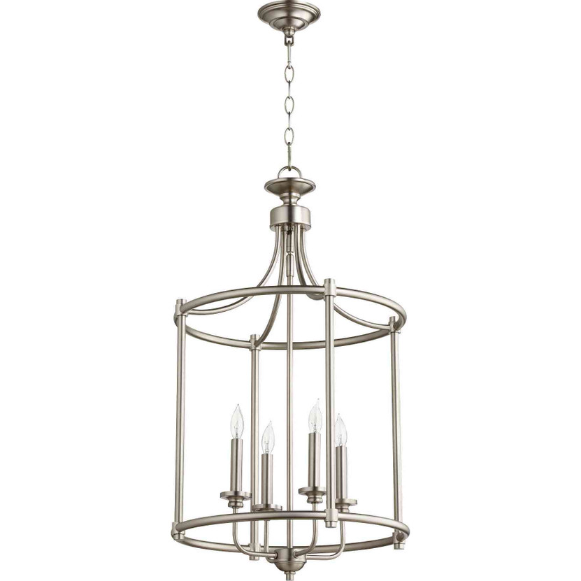Transitional Rossington 4 Light Entry In Satin Nickel