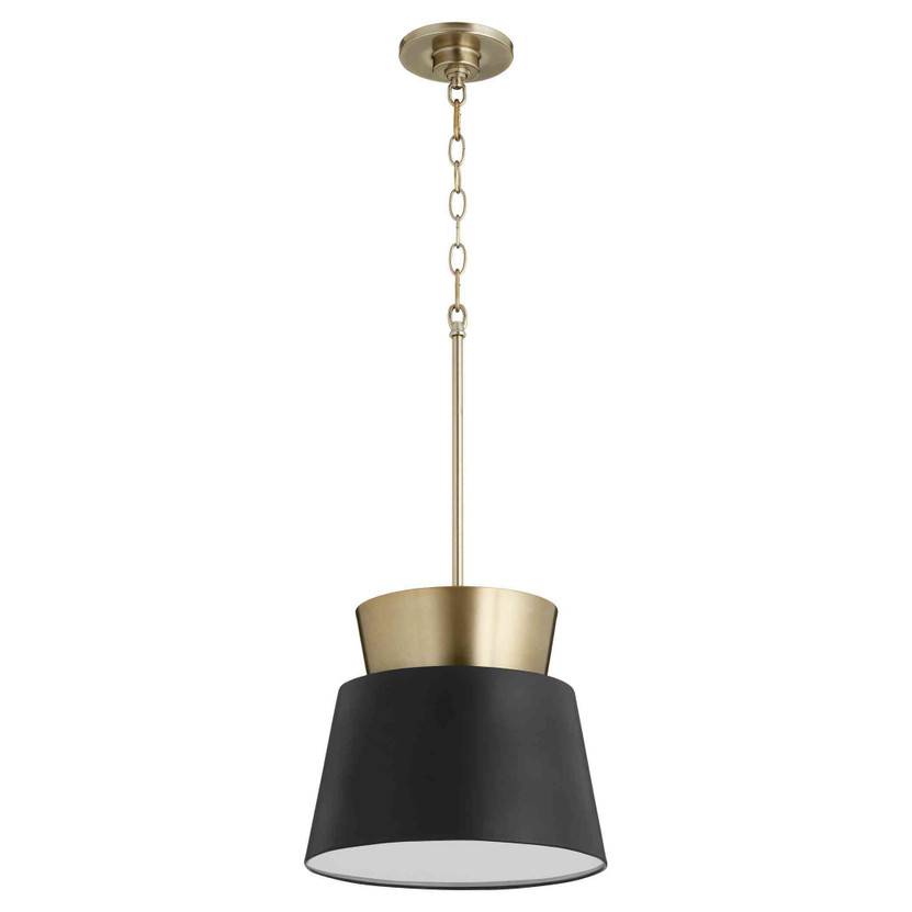 Modern And Contemporary Trapezoids Pendant In Noir / Aged Brass
