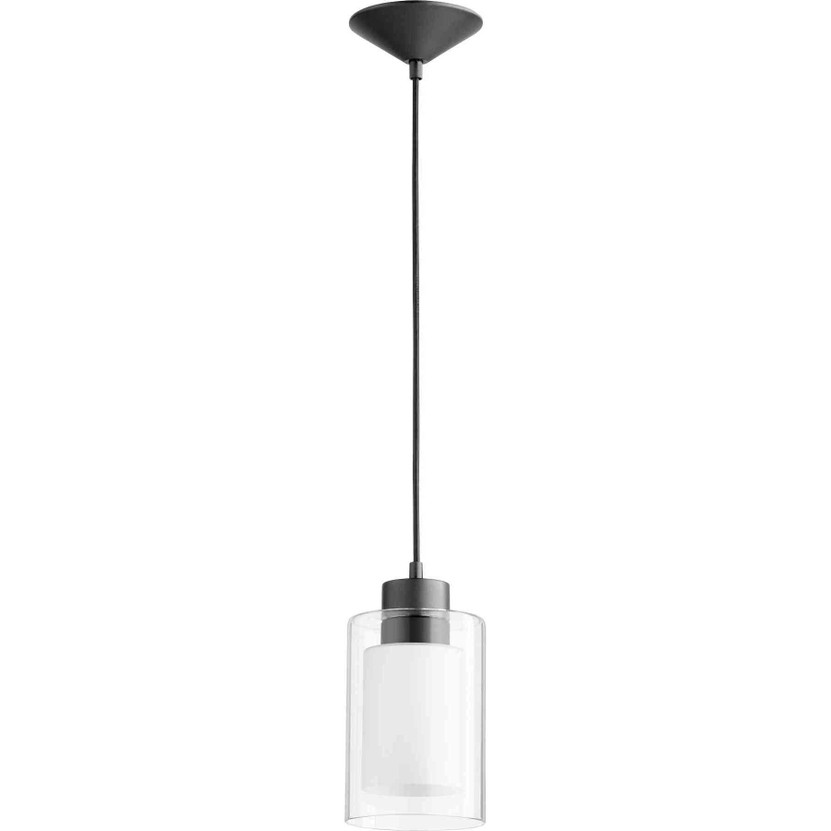 Transitional 1 Light Clear /Frost Pendant In Noir