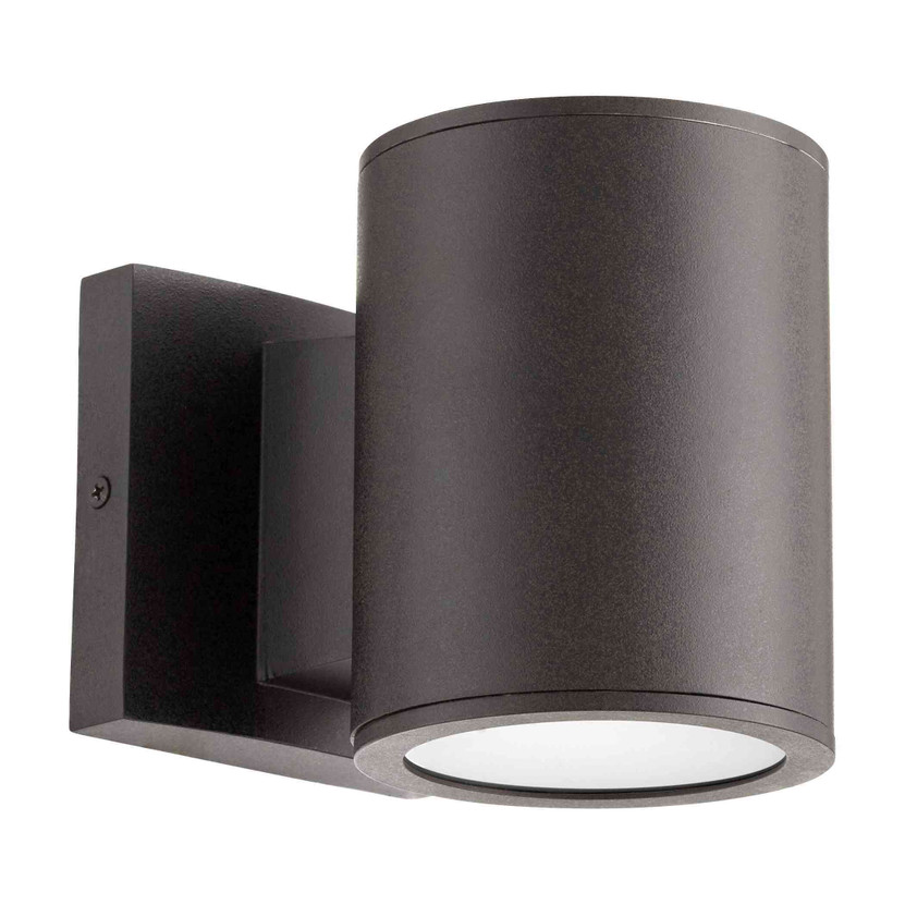 Cylinder LED 2-Light 6" Outdoor Wall Light in Oiled Bronze