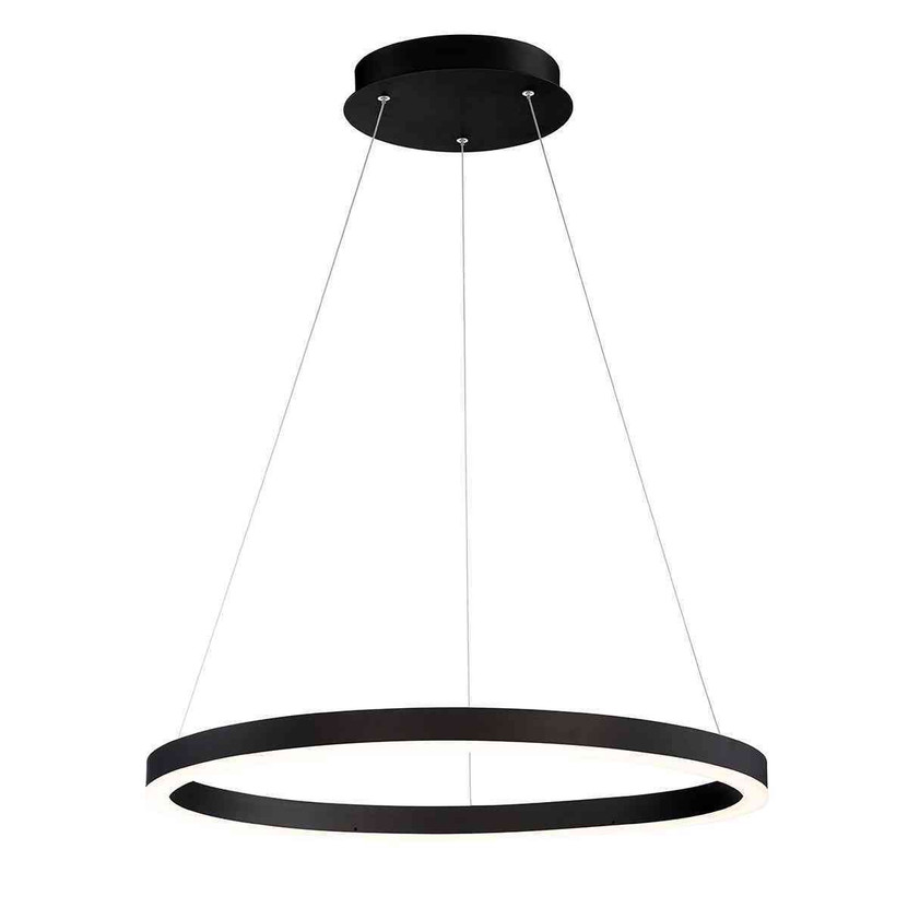 Spunto 28" Matte Black Round Chandelier