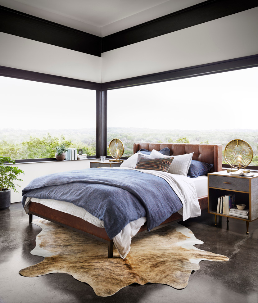 Shagreen Bedside Table-Grey Shagreen