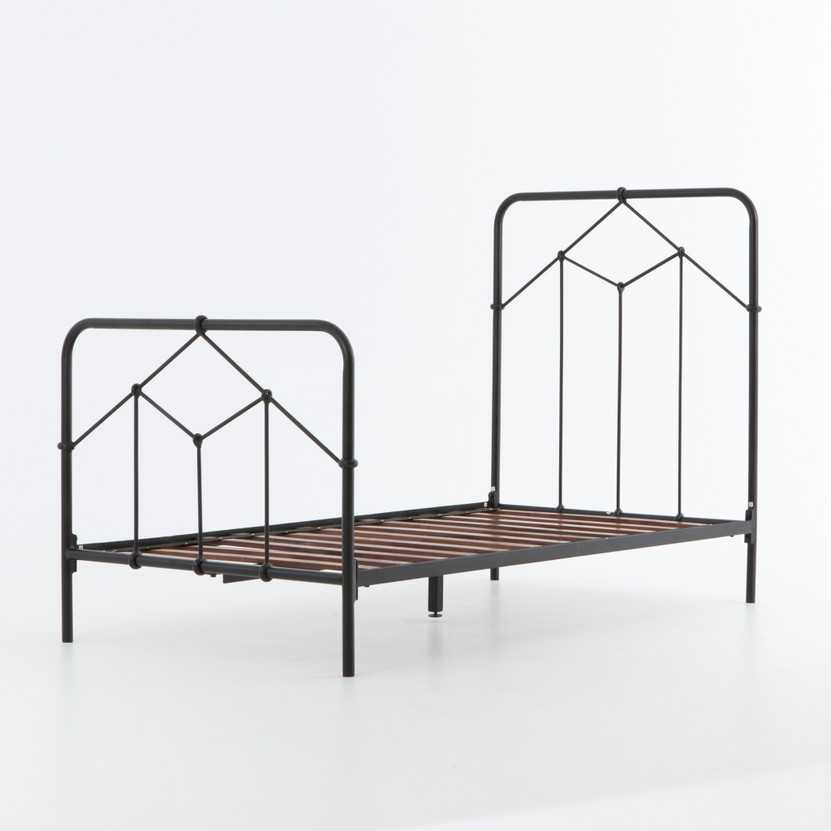 Casey Iron Twin Bed-Black