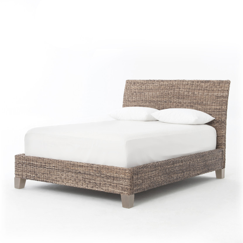 Lanai Banana Leaf King Bed-Grey Wash