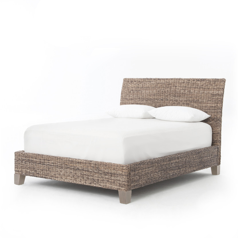 Lanai Banana Leaf Queen Bed-Grey Wash