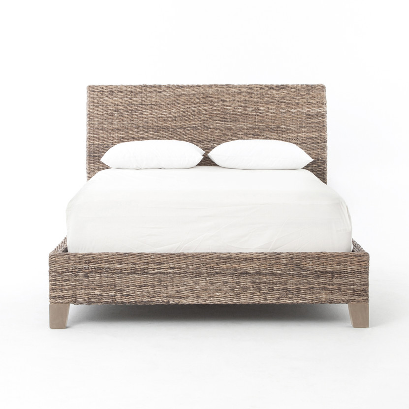 Lanai Banana Leaf Queen Bed-Grey Wash