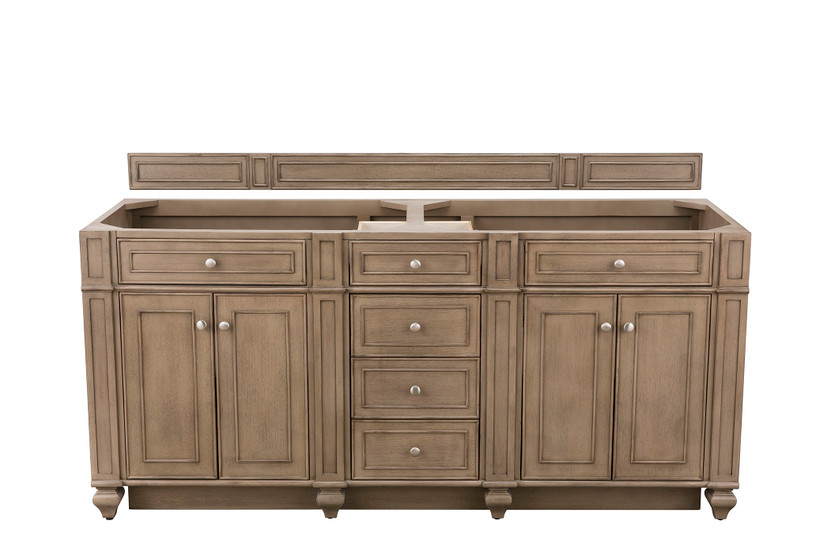 Bristol 72" Double Vanity, Whitewashed Walnut