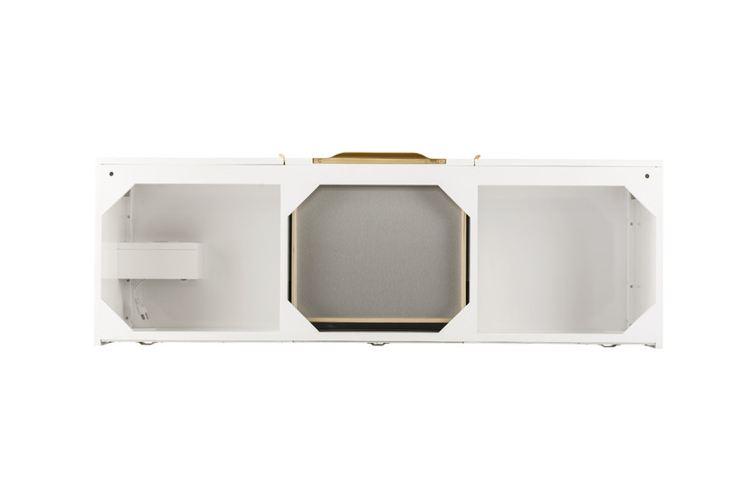 Columbia 59" Double Vanity, Glossy White, Radiant Gold