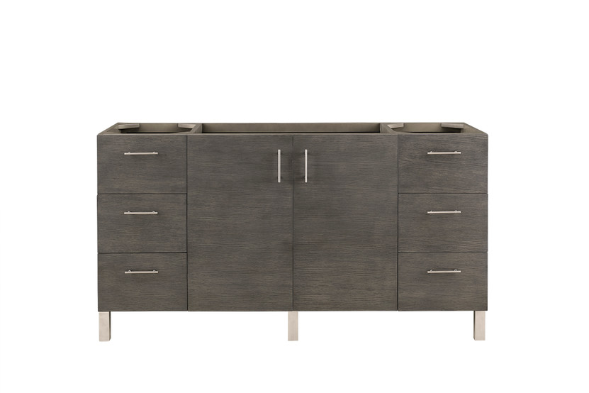 Metropolitan 60" Single Vanity, Silver Oak