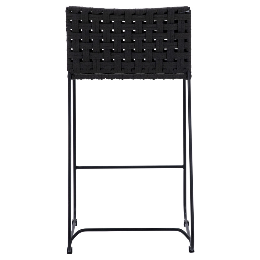 Alice Indoor-Outdoor Flat Rope and Iron Counter Stool