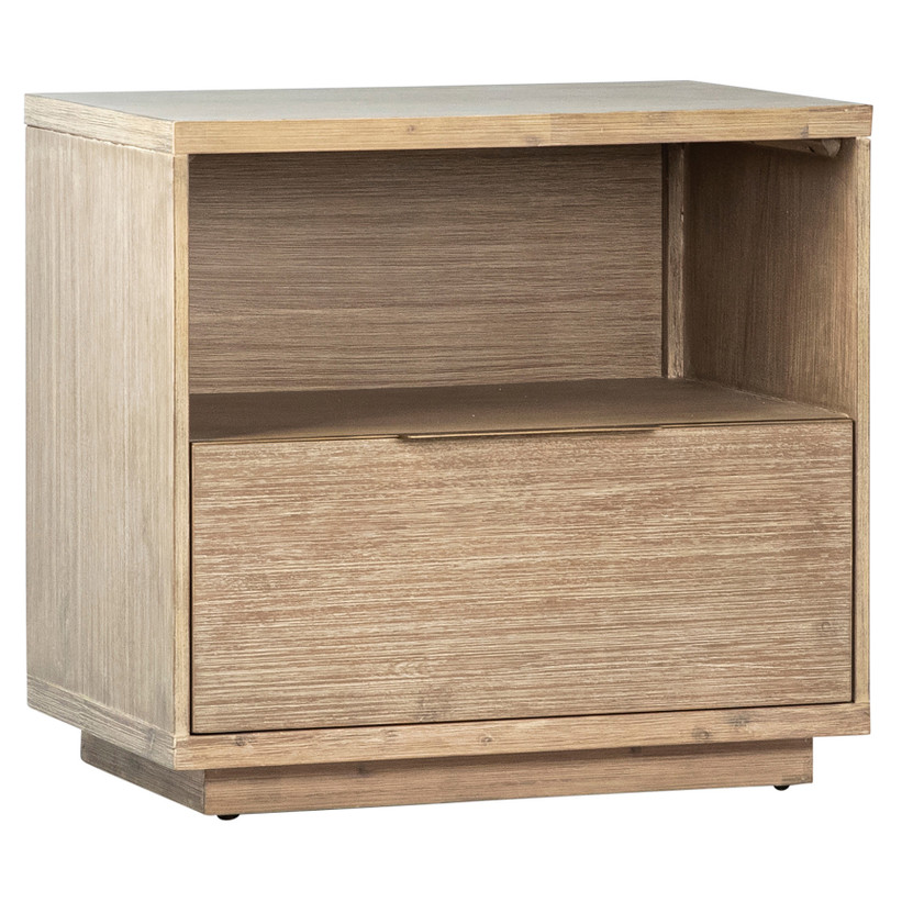 Finn Light Wash Acacia Single Drawer Storage Night Stand