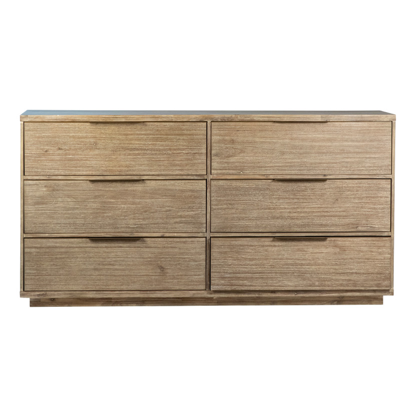 Finn Light Wash Acacia Six-Drawer Dresser