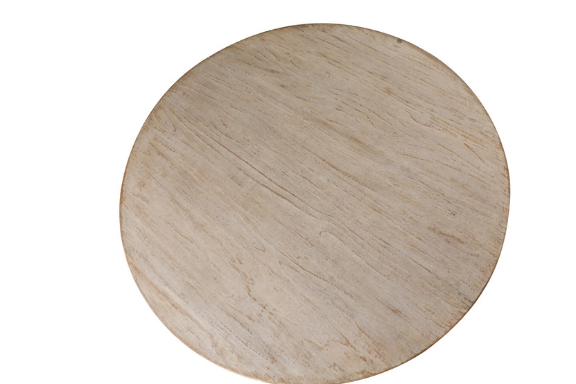 Xavier 48" Round Reclaimed Pine Light Wash Pedestal Dining Table