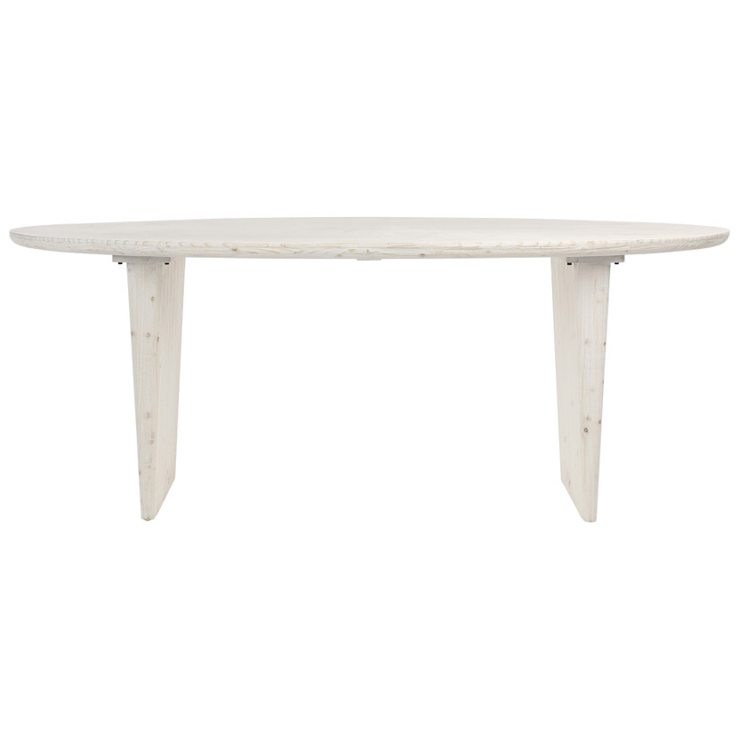 Avery 79" Oval Whitewash Dining Table