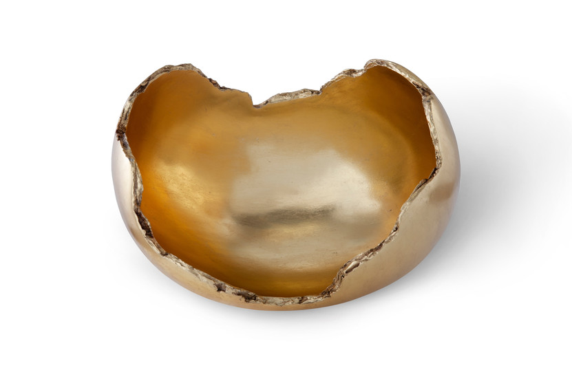 Burled Bowl, Resin, Gold Leaf Finish