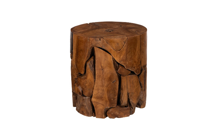 Teak Chunk Stool, Round
