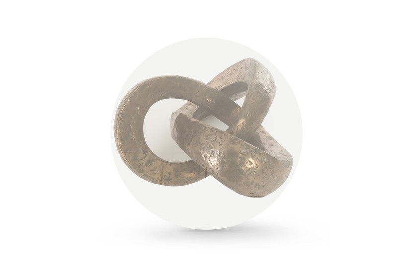 Trifoil Coffee Table, Bronze w/ Glass