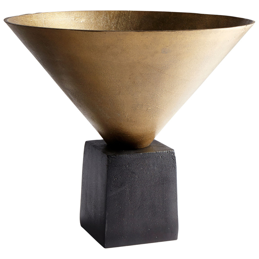 Mega Vase | Black Bronze and Antique Brass - Medium