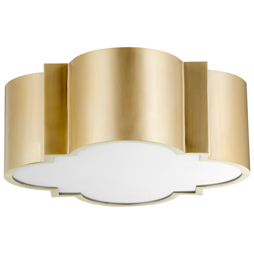 Wyatt Ceiling Mount 2-Light | Aged Brass - Medium
