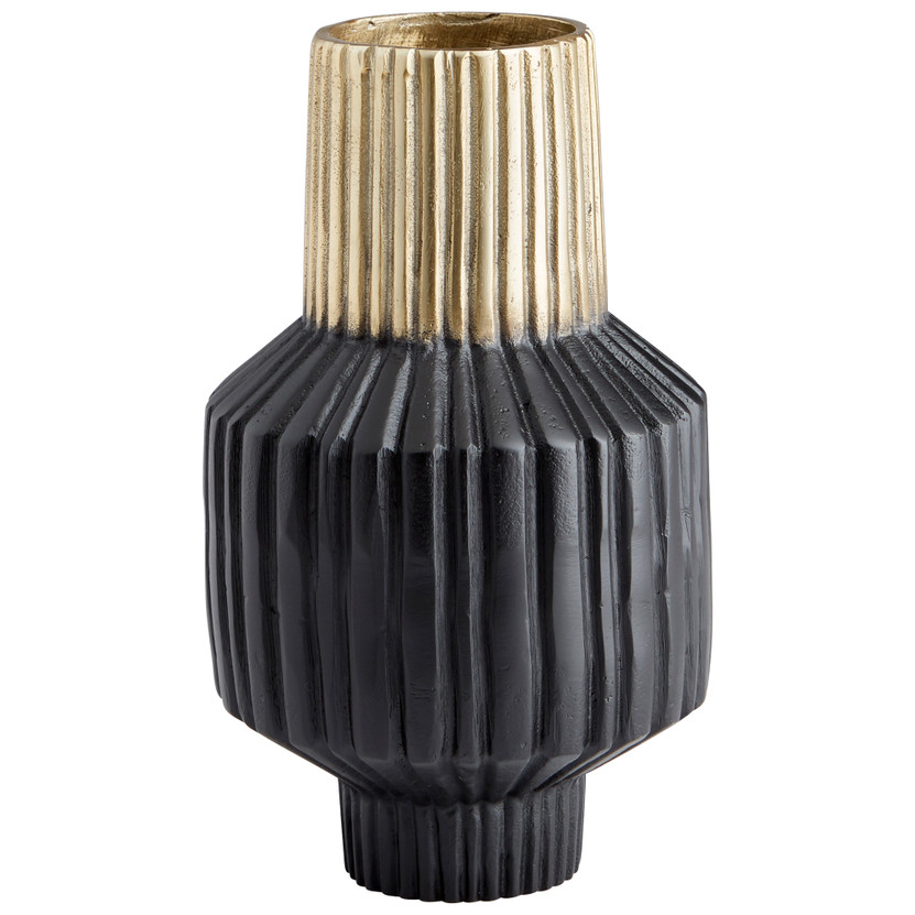 Allumage Vase | Matte Black and Gold - Small