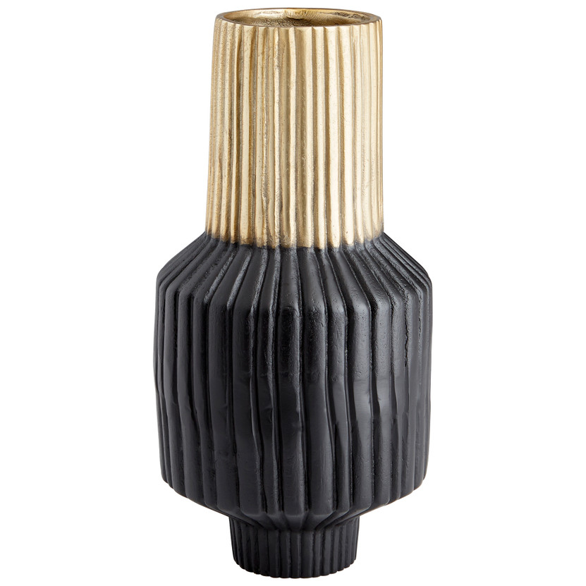 Allumage Vase | Matte Black and Gold - Medium