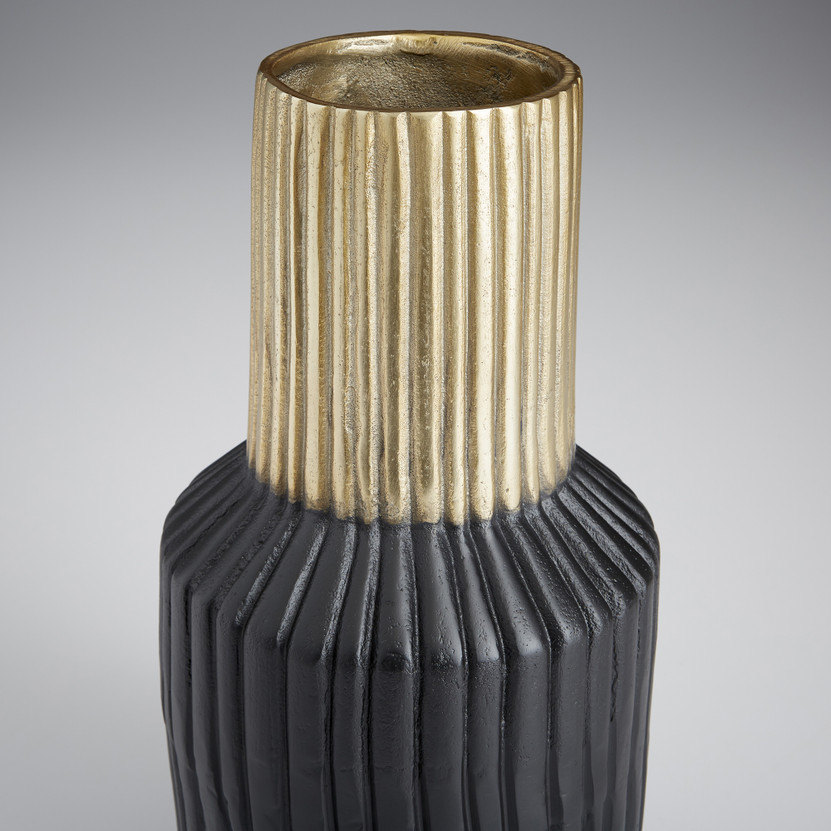 Allumage Vase | Matte Black and Gold - Medium