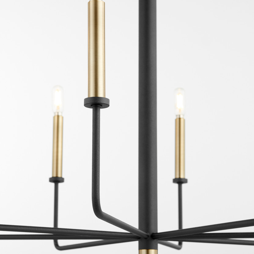 Apollo Chandelier | Noir and Aged Brass - Small