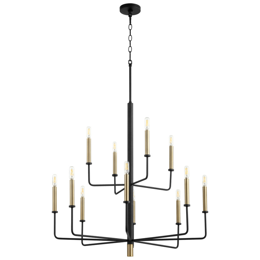 Apollo Chandelier | Noir and Aged Brass - Medium