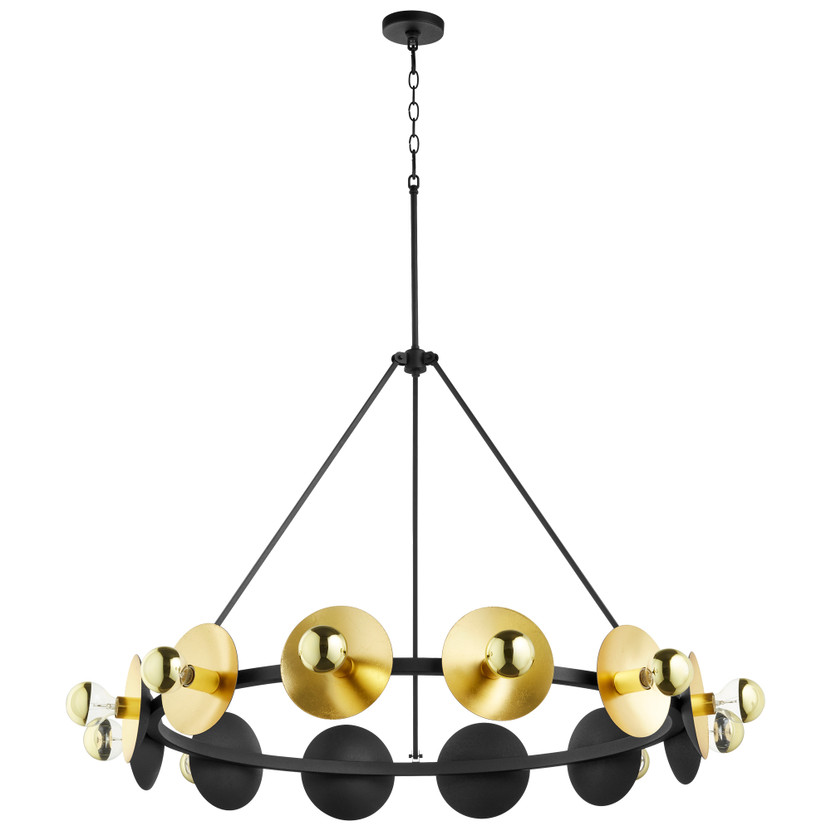 Artemis Chandelier | Noir and Gold Leaf - Large