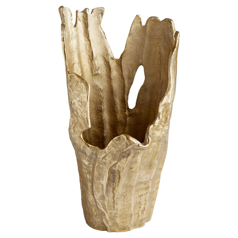 Pyroclastic Monochrome Vase | Gold - Medium