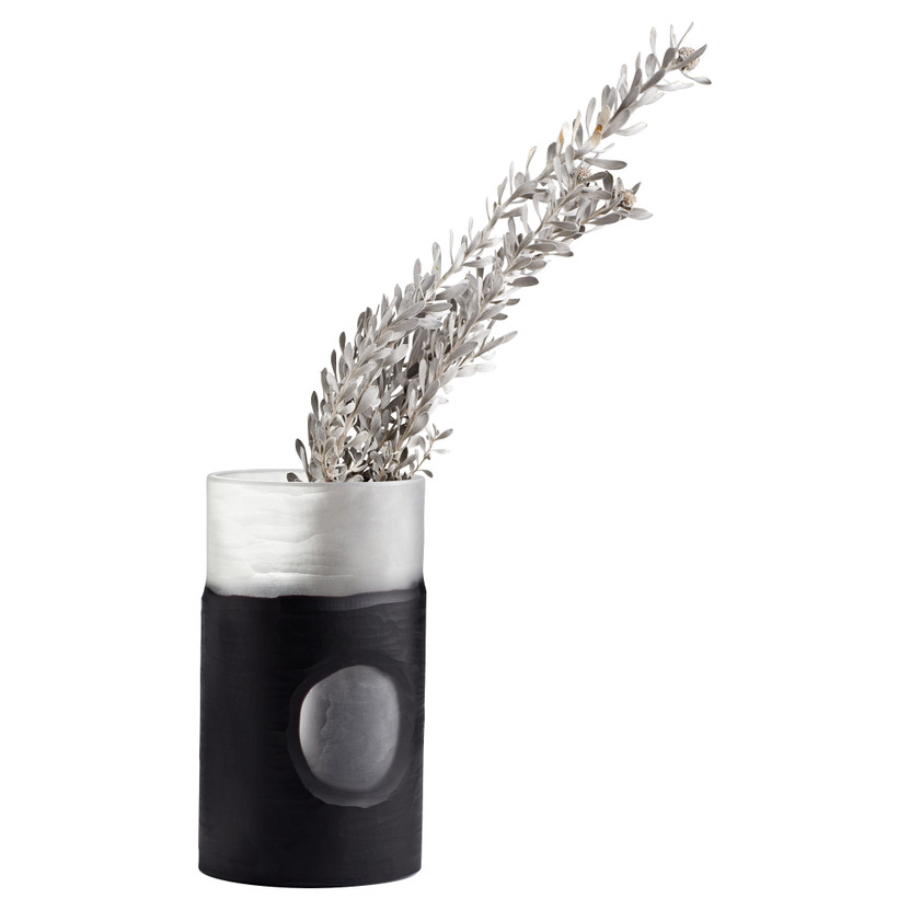 Ominous Frost Vase | Clear and Black - Short