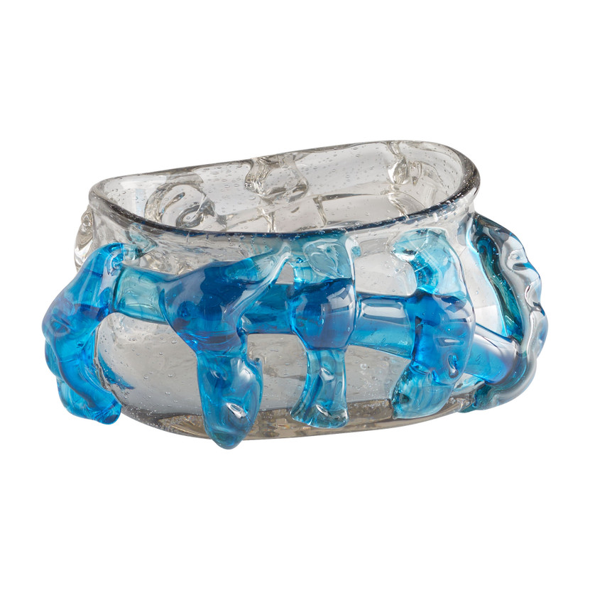 Arethusa Bowl | Clear and Cobalt