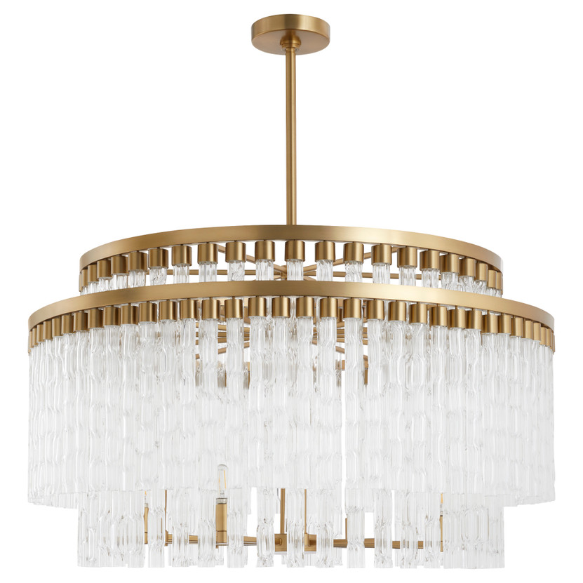 Nobel 12-Light Chandelier | Aged Brass