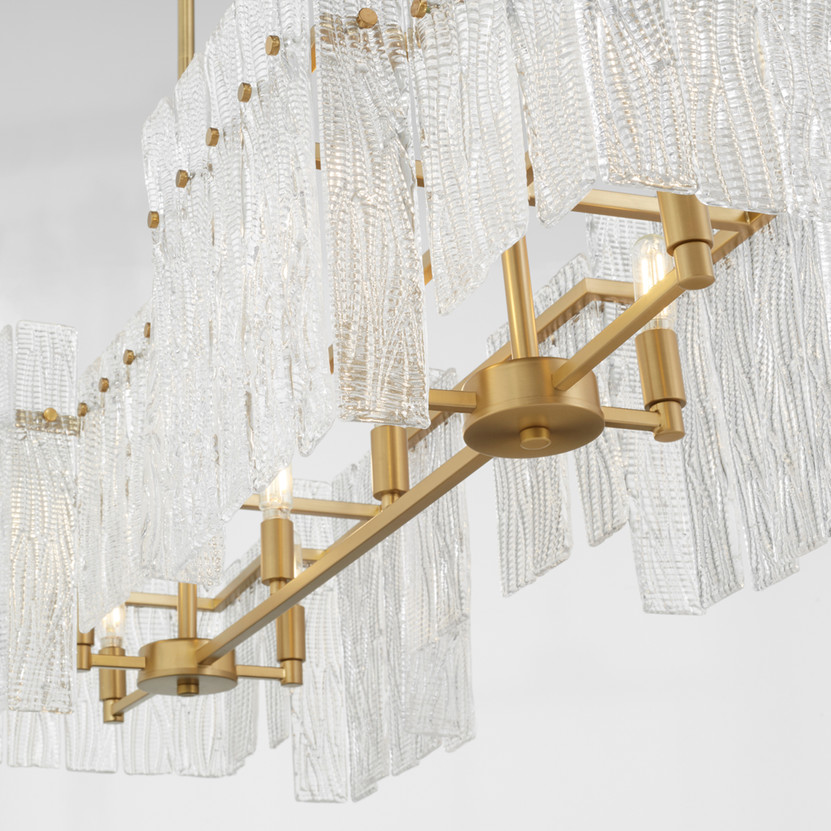 Othello 8-Light Linear Chandelier | Aged Brass