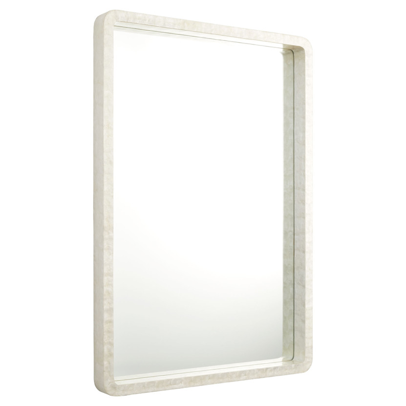 Triton Rectangular Mirror Designed by J. Kent Martin | White - Large