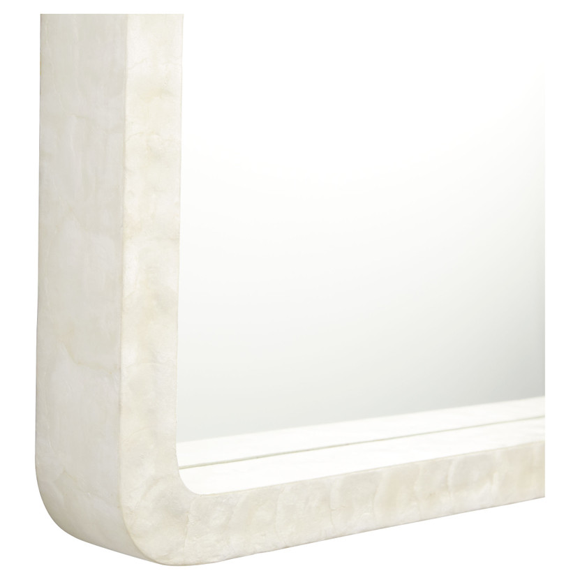 Triton Rectangular Mirror Designed by J. Kent Martin | White - Large