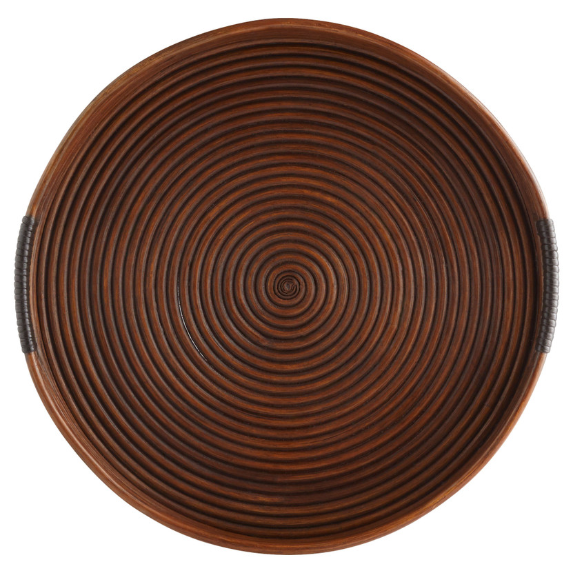 Papeete Round Tray Designed by J. Kent Martin | Brown - Small
